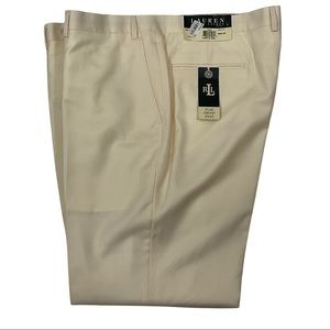 Lauren Ralph Lauren Men’s Ivory Flat Front Pants Size 40W x 30L NEW with Tags